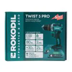Профессиональная ударная дрель-шуруповерт Rokodil Twist 3 Pro, 21 В, 80 Нм, 2 АКБ
